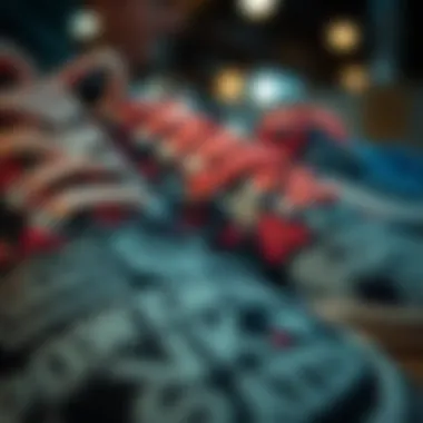 Intricate Design of Vans Shoes A close-up of Vans shoes showcasing the intricate design