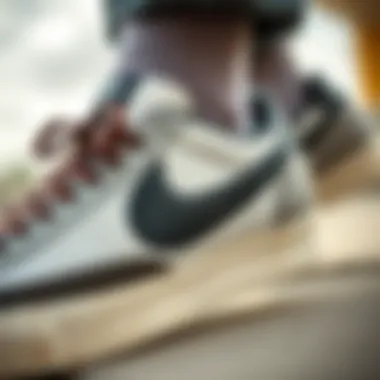 Attention to Detail in Nike Blazer Design Close-up of Nike Blazer shoes emphasizing their craftsmanship
