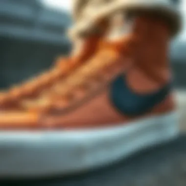 Close-up of the Nike Blazer Mid '77 Vintage design features