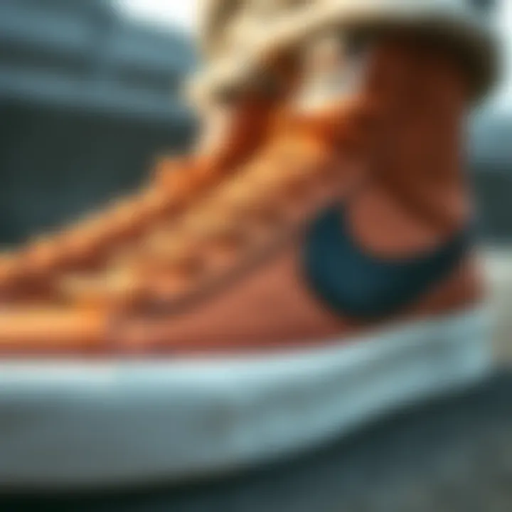 Close-up of the Nike Blazer Mid '77 Vintage design features