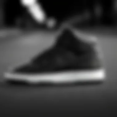 Nike Court Vision Mid in black and white showcasing side profile