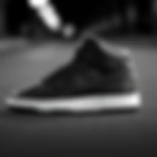 Nike Court Vision Mid in black and white showcasing side profile