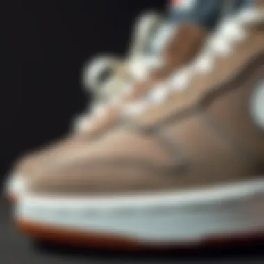 Close-up of the Nike Court Vision Mid detailing the texture and materials