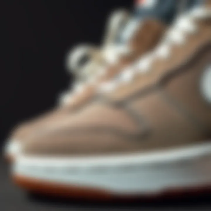 Close-up of the Nike Court Vision Mid detailing the texture and materials