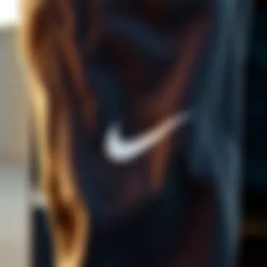 Close-up of Nike sweatpants fabric showcasing texture