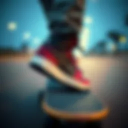 Stylish Nike SB High Tops on a skateboard