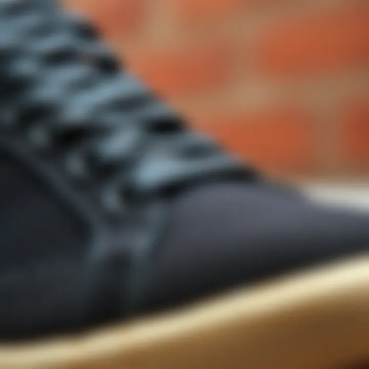 Close-up of Textured Surface Close-up of the sneaker's textured surface and lacing system