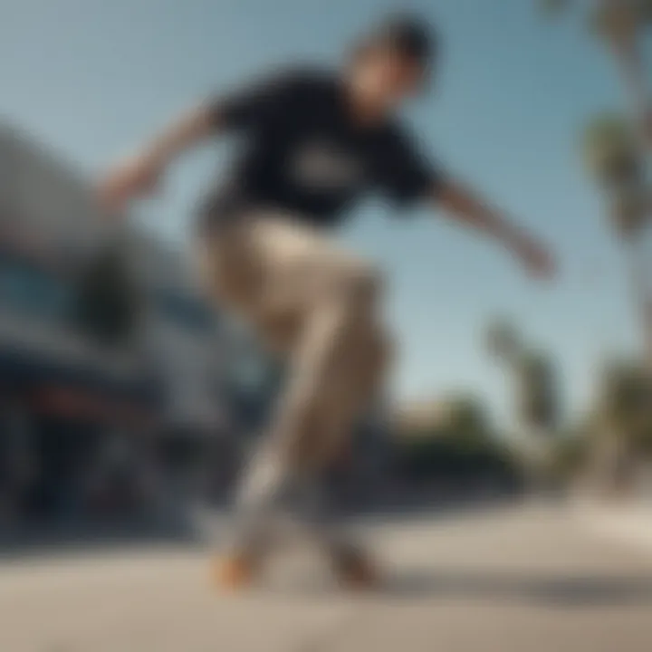 Professional skater performing a trick while wearing Nike SB Zoom Stefan Janoski shoes.