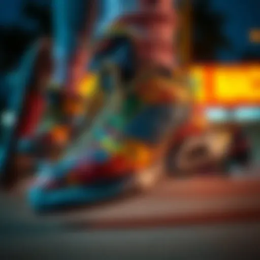 Vibrant Aesthetics of One Piece and Skechers A striking design showcasing the vibrant aesthetics of One Piece characters integrated with Skechers footwear