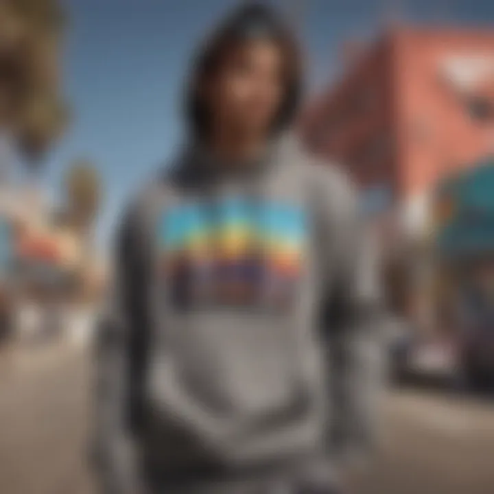 Iconic PacSun hoodie displayed against a vibrant backdrop