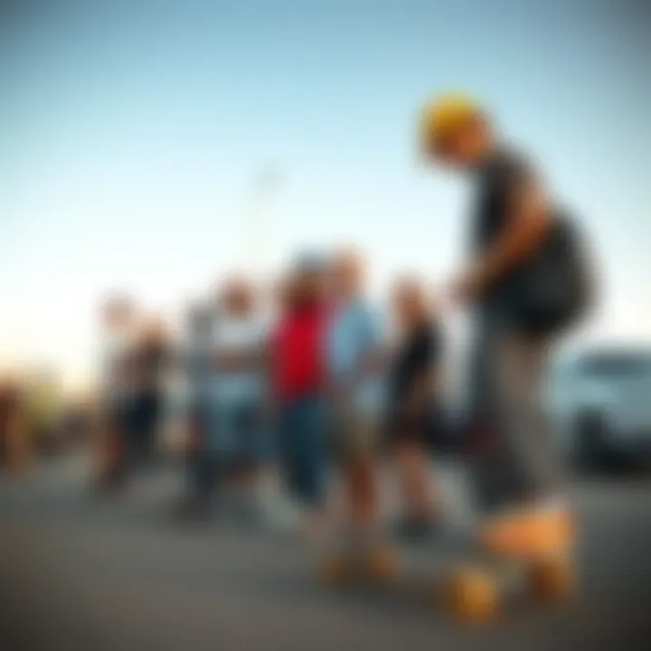 Community Gathering at a Penny Skateboard Event Community members gathered at a Penny skateboard event