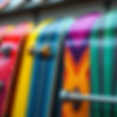 Vibrant Colors of Penny Skateboards Vibrant Penny skateboard colors displayed in a row