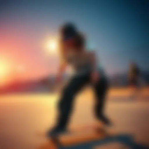 Skateboarder Showcasing Graphic Tee Post Malone graphic tee on skateboard