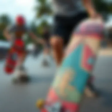 Skaters showcasing their unique customized skateboard decks