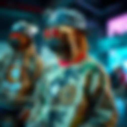 Streetwear Fusion: Rap and Skate Style A vibrant display of rap-inspired streetwear worn by skaters