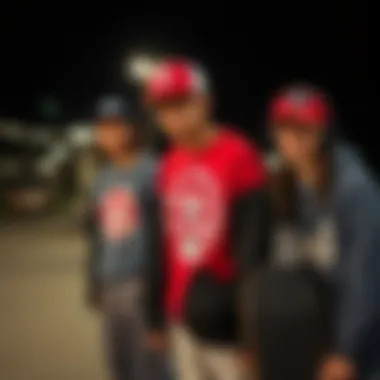 A group of skateboarders wearing Real Skateboards sweatshirts