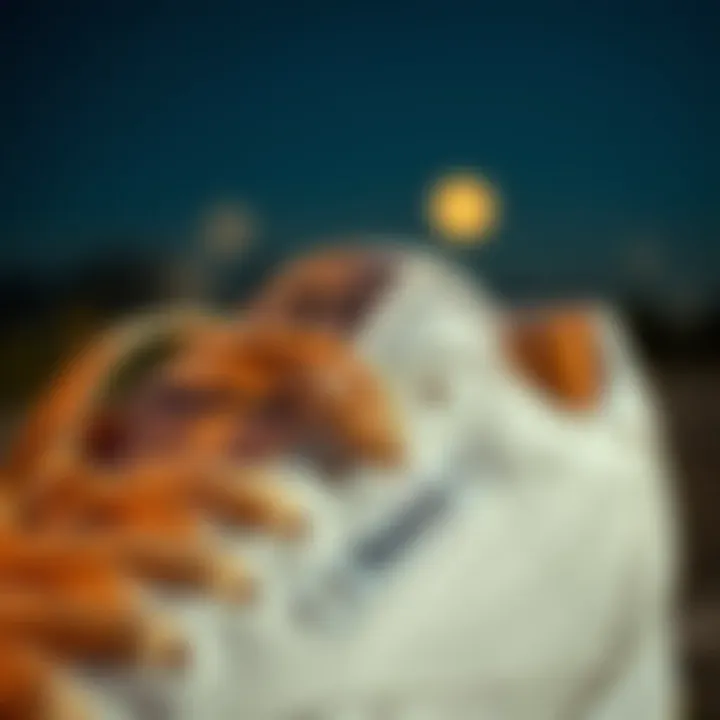 Close-up view of Reebok Classic Nylon All White showcasing its texture and design elements