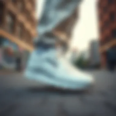 Street style featuring Reebok Classic Nylon All White integrated into an urban outfit