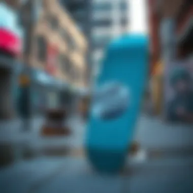 Modern Santa Cruz Skateboard in Urban Environment A modern Santa Cruz skateboard in an urban setting