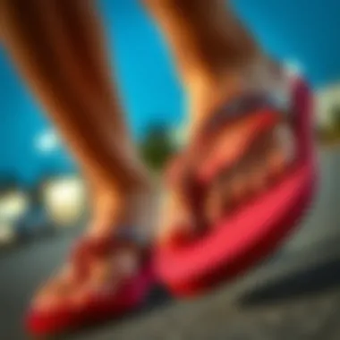 Close-up of Sanuk Yoga Mat Flip Flop Features Close-up of Sanuk Yoga Mat flip flop features