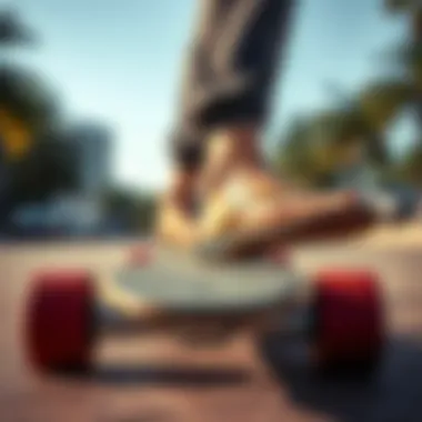Trendy Flip Flops on a Skateboard Trendy flip flops on a skateboard