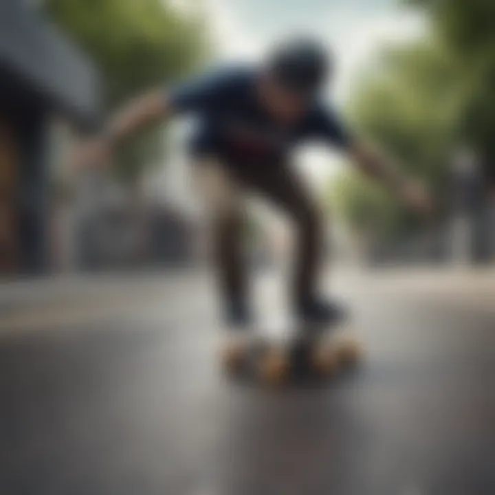 Rider demonstrating maneuverability on a skateboard