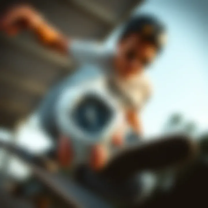 A Skateboarder Showcasing the G-Shock in Action Skateboarder showcasing G-Shock in action