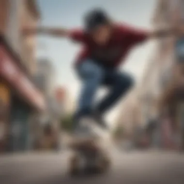 An enthusiastic skateboarder wearing Vans shoes, capturing the essence of skate culture.