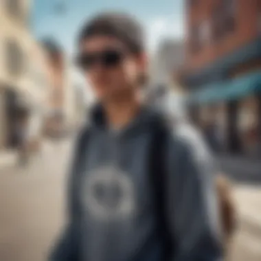 Skateboarder wearing Spy Montana sunglasses in urban setting