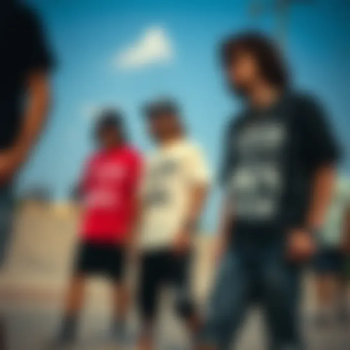 Skateboarders in System of a Down Shirts A group of skateboarders wearing System of a Down shirts.