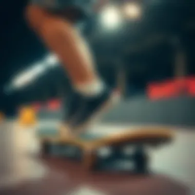 Skateboarder wearing Converse shoes with memory foam while performing tricks