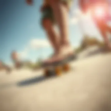 Skateboarding on a Sunny Day Skateboarding on a sunny day wearing flip flops