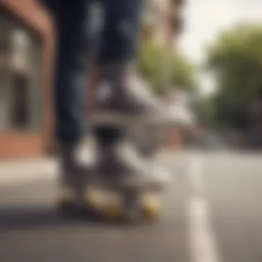 Skateboarder performing tricks while wearing Chuck Taylors