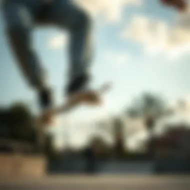 Skater Performing a Trick Skater performing a trick while wearing chunky black shoes
