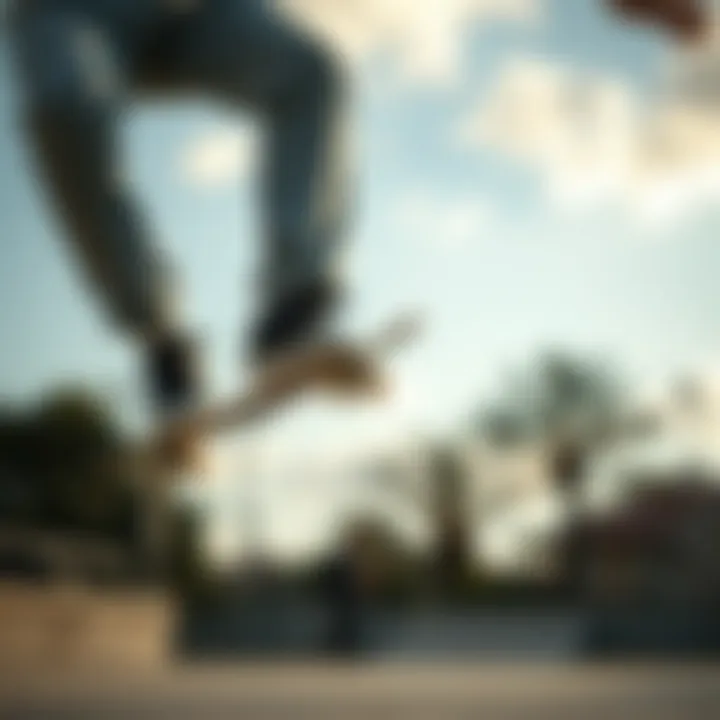 Skater Performing a Trick Skater performing a trick while wearing chunky black shoes