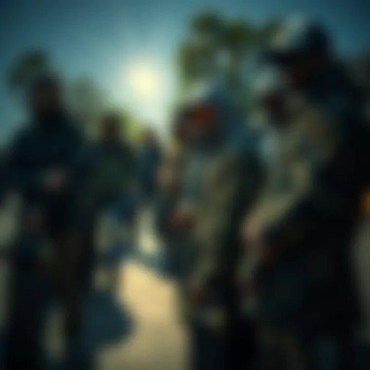 Community Vibe with Camo Gear Group of skaters showcasing their camo gear