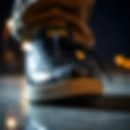 Durable steel toe feature showcased on a skate shoe