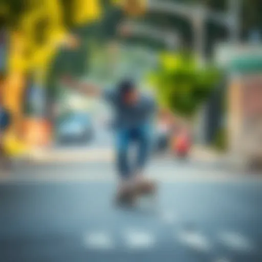 Beginner Skateboarding Techniques Beginner skateboarding on a street