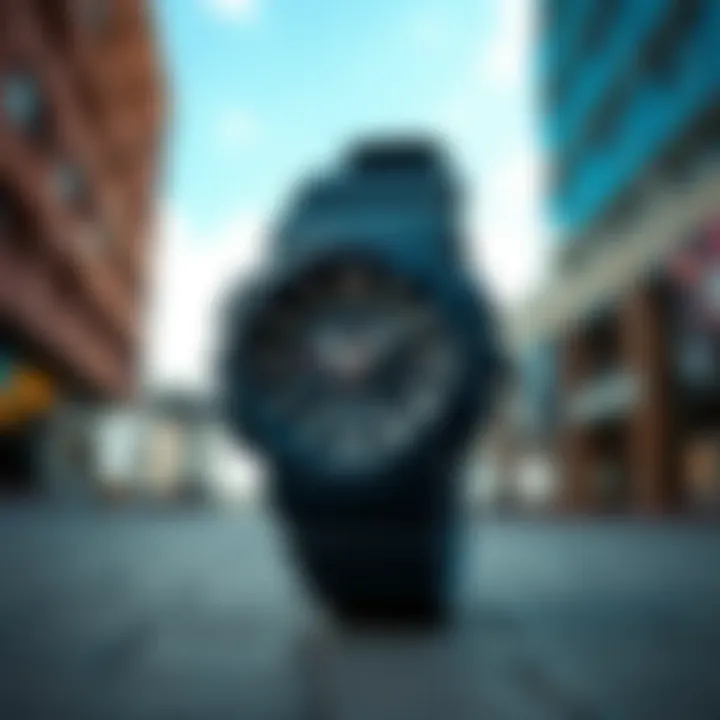 The Stylish G-Shock Watch Against an Urban Backdrop Stylish G-Shock watch against urban backdrop
