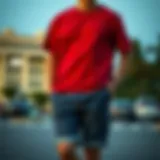 Casual shorts styled with a trendy t-shirt