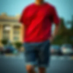 Casual shorts styled with a trendy t-shirt