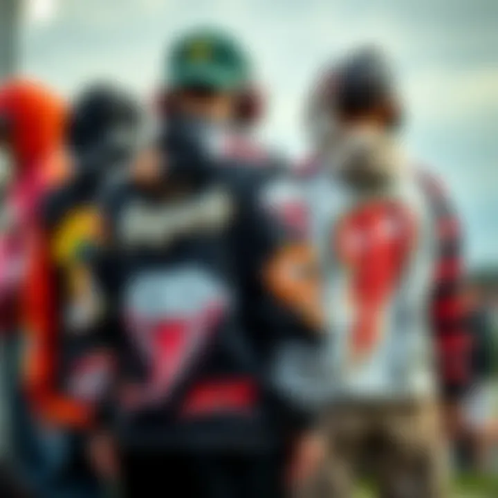 Collage of various anime hoodie designs and skateboarding gear