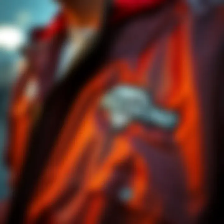 Close-up of Diamond Brand jacket detailing showcasing quality craftsmanship