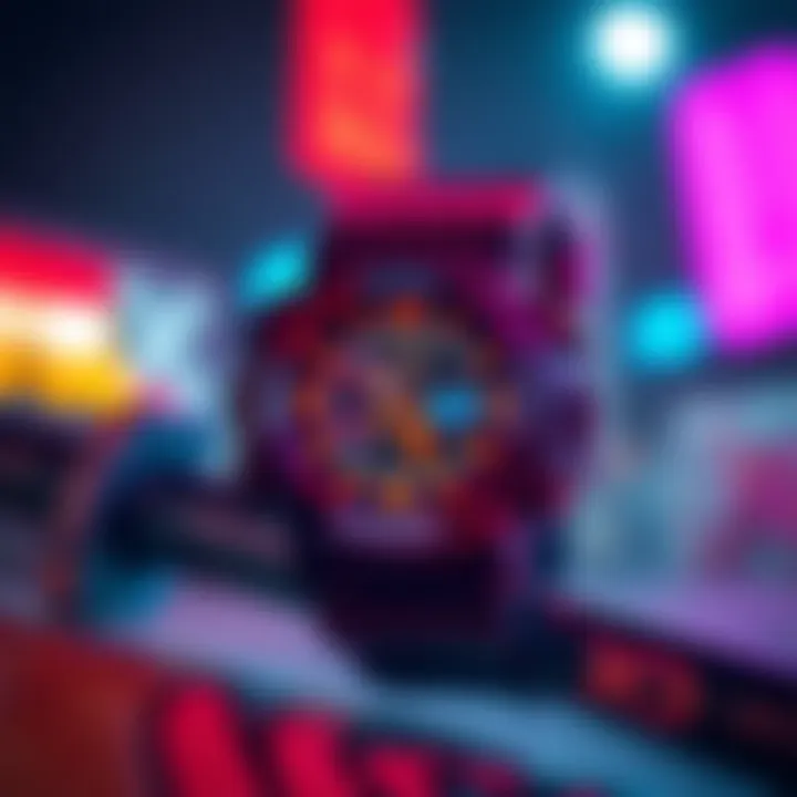 Artistic Fusion of G-Shock and Skate Culture An artistic representation of G-Shock neon watches intertwined with skate culture elements