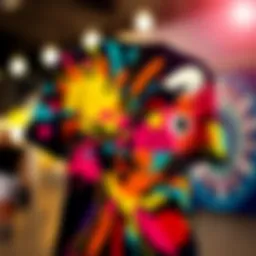 Vibrant graphic tee showcasing abstract art