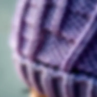 Texture and Color of Lavender Beanies Close-up of a lavender beanie highlighting its texture and color