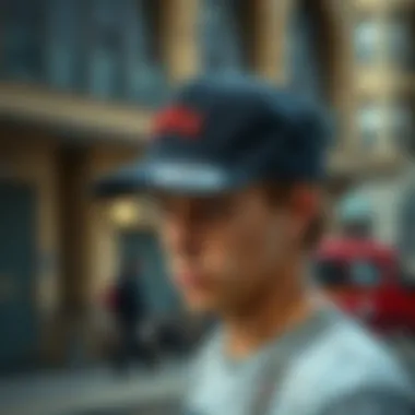 Daddy Cap in Skate Culture A skater wearing a daddy cap hat in an urban setting