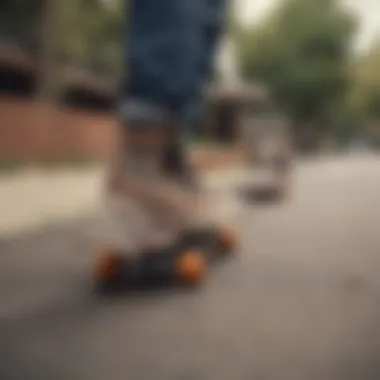 A historical timeline showcasing the evolution of skateboarding shorts