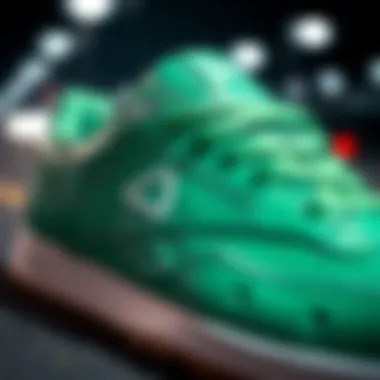 Close-up of Reebok Classics showcasing design details