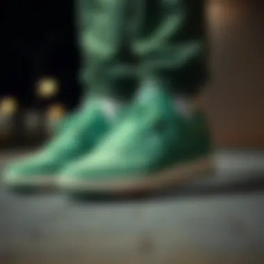 Streetwear outfit featuring green Reebok Classics